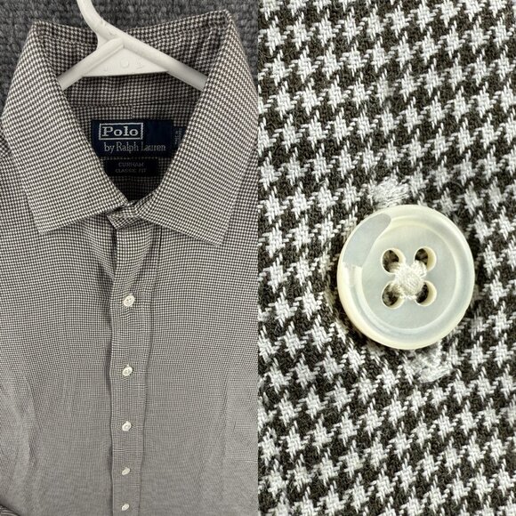 Polo Ralph Lauren Other - Polo Ralph Lauren Curham Brown Houndstooth Button Up Shirt Small Classic Fit